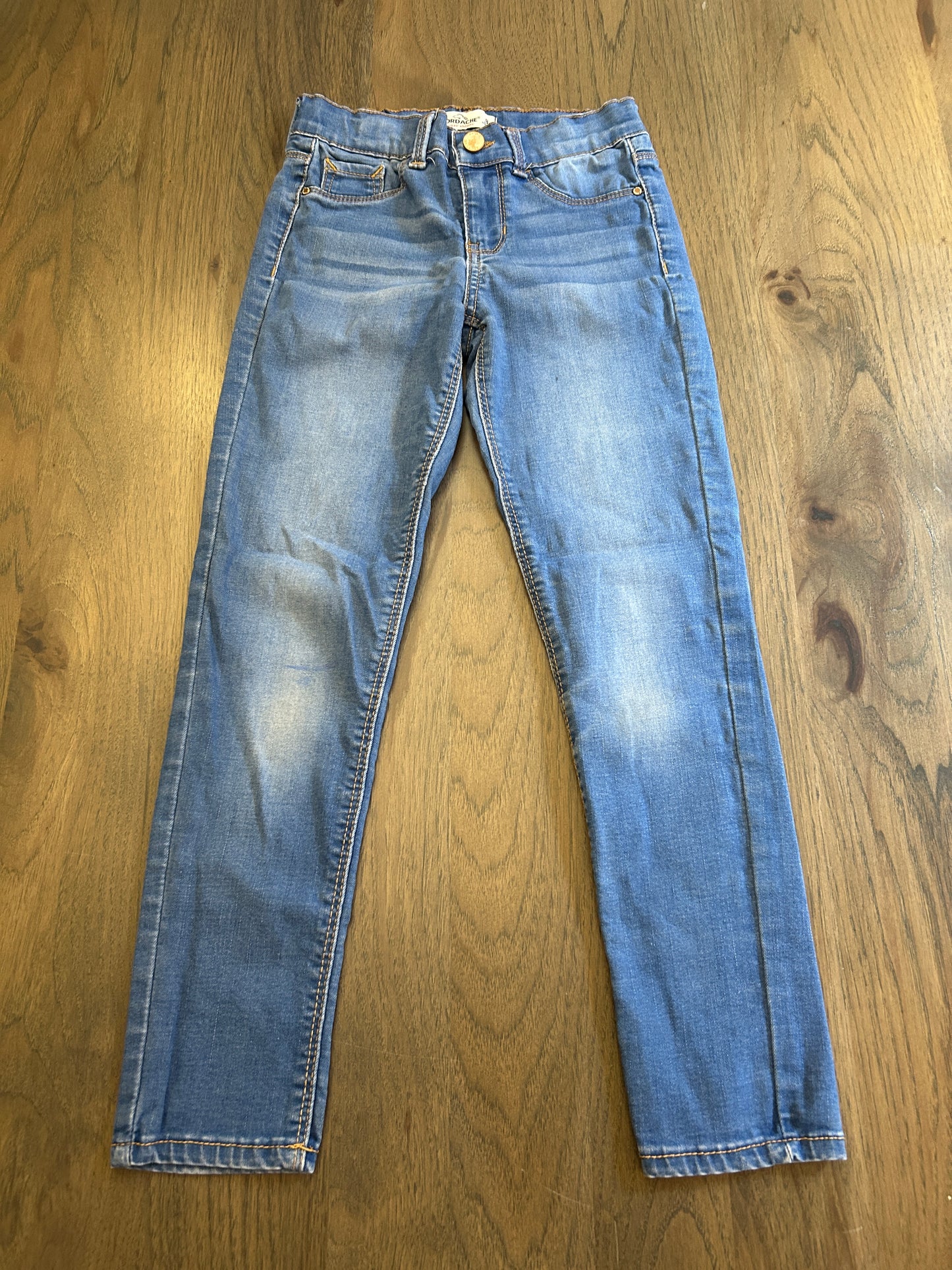 Lot of Oshkosh, Jordache, YMI, three pants, one shorts, one shirt, girl, size 7, 8