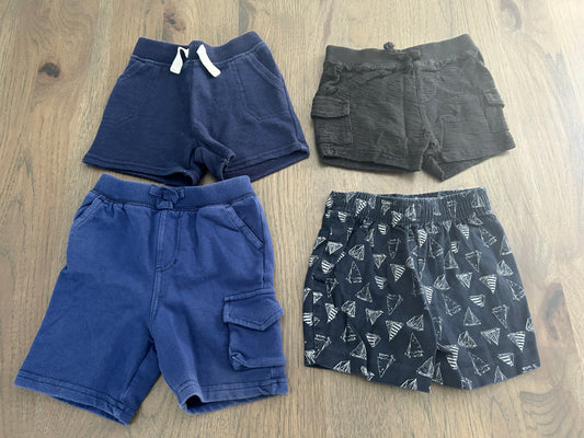 Lot of 4, boys shorts, size 12 months