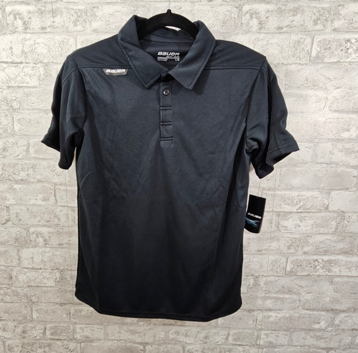 Bauer Sport Polo, Youth, NWT, Sizes Medium & Large, Black