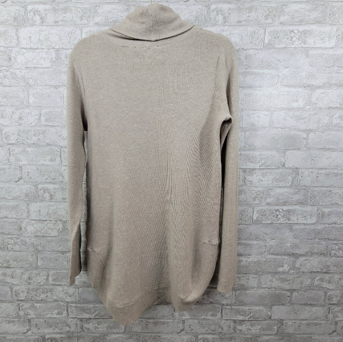 Cyrus Cowl Neck Sweater, Tan, Size Large