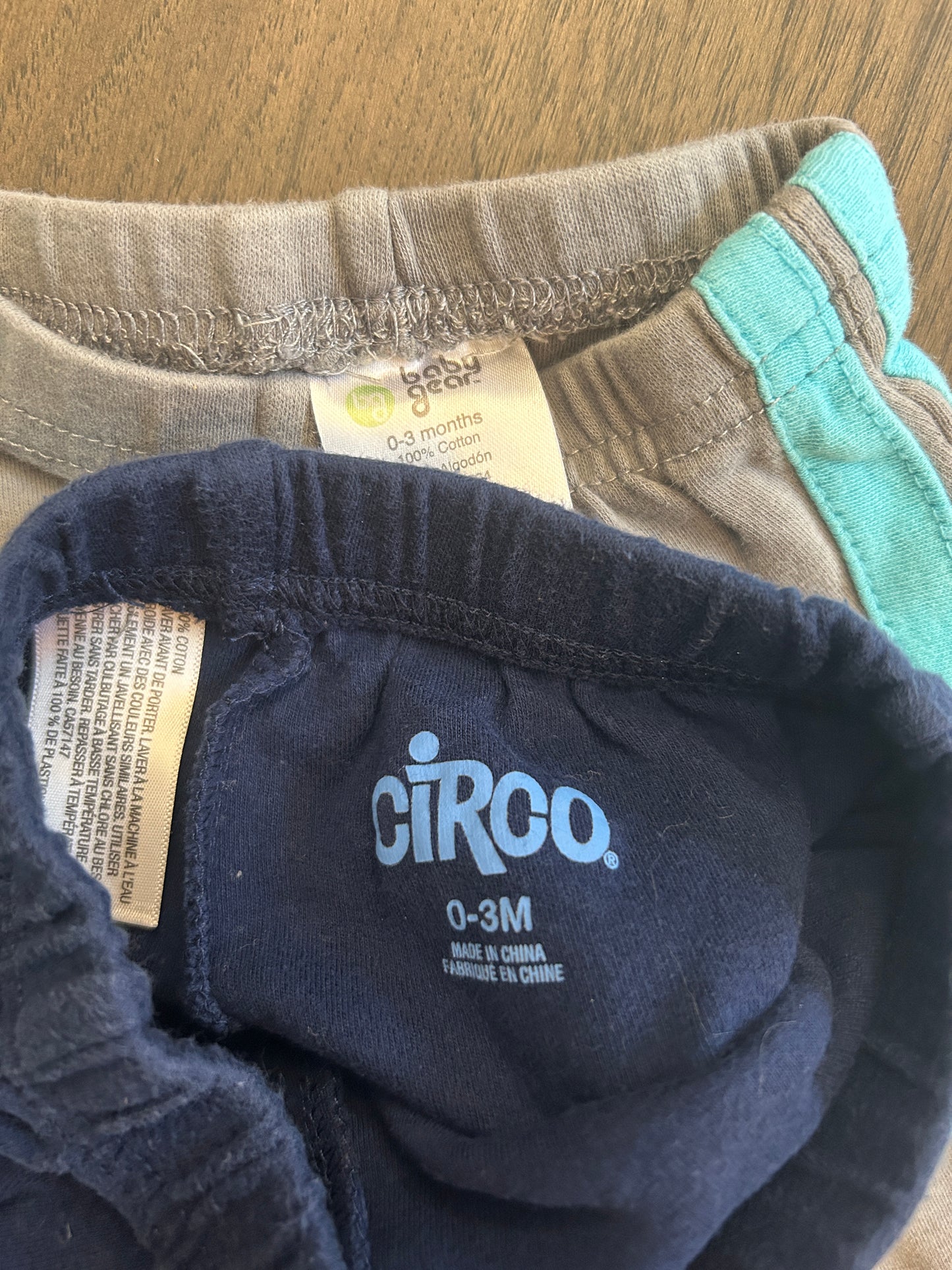 Lot of 5, boys pants, size 0-3 months