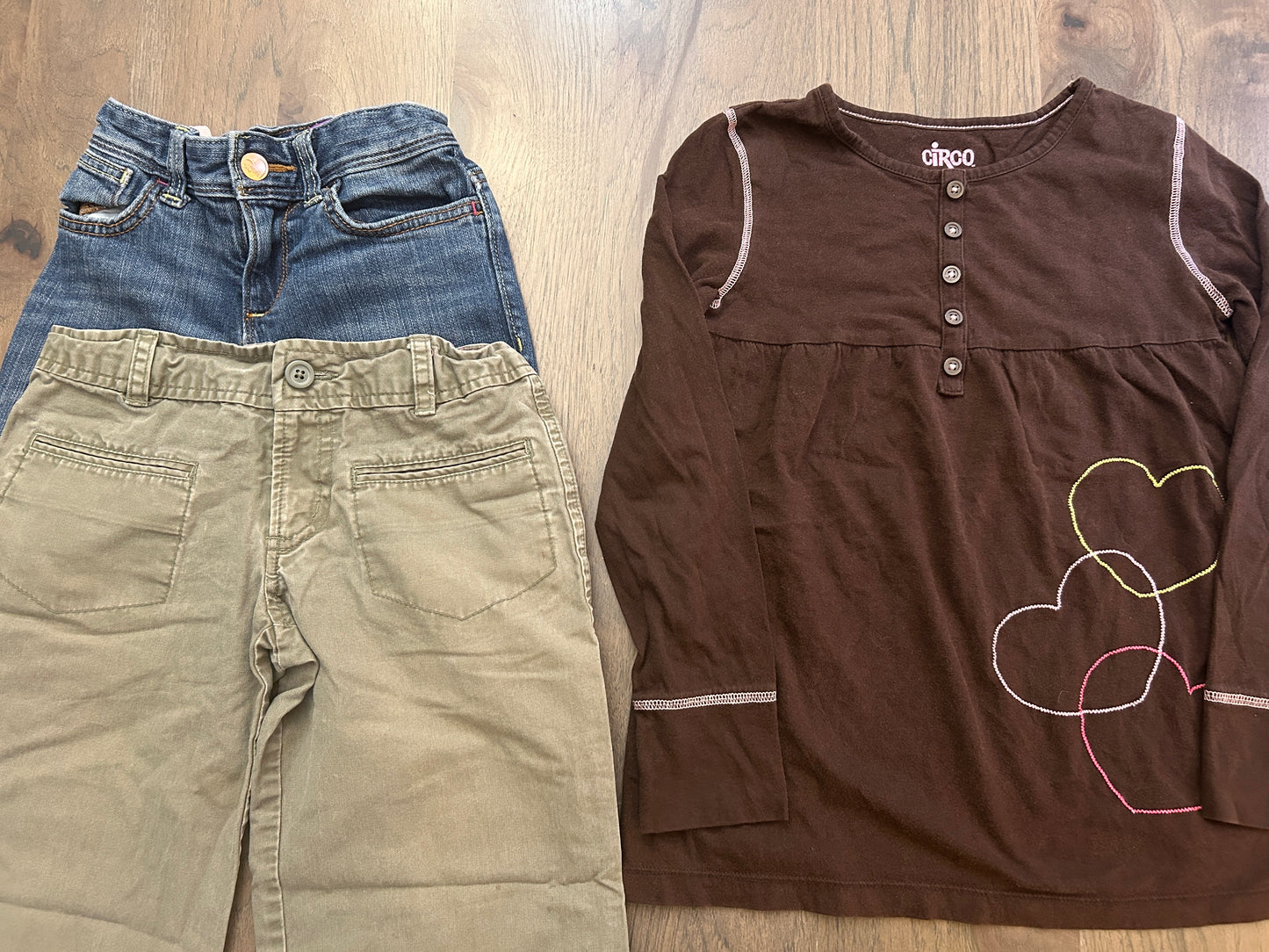 Lot of Circo, Old Navy, one long sleeve, two pants, girl, size 7/8, 8