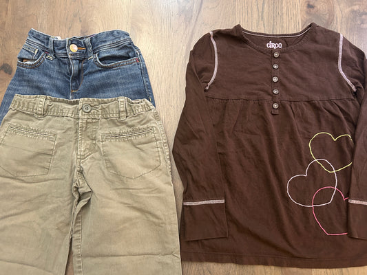 Lot of Circo, Old Navy, one long sleeve, two pants, girl, size 7/8, 8