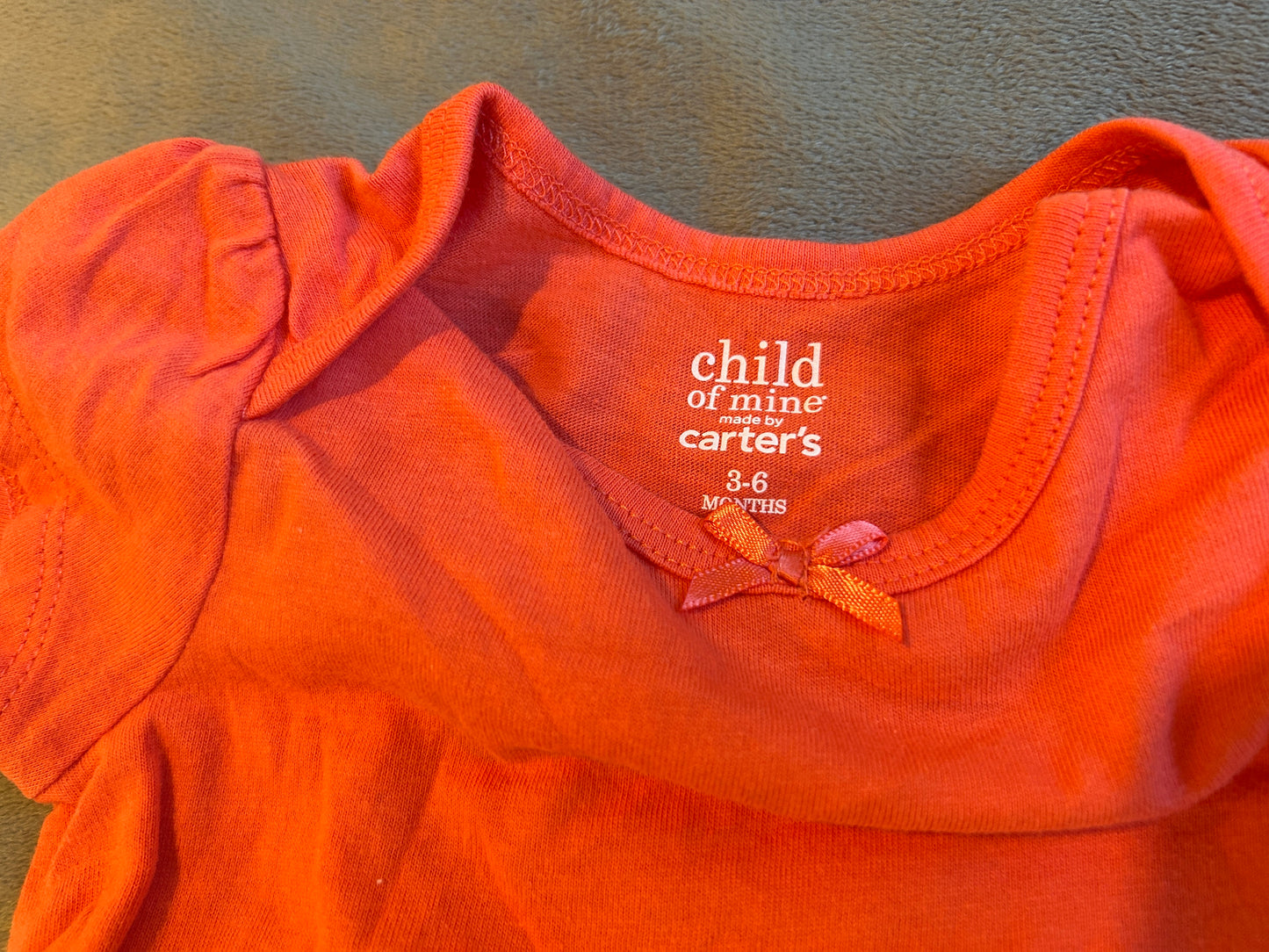 Lot Carter’s Just One Year, Child of Mine, one shirt, one pant, one romper, girl, size 3-6 months, 6 months