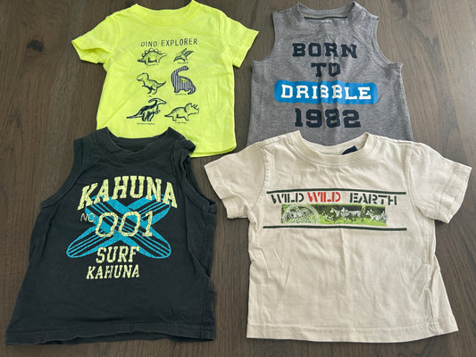 Lot of 4, boys short sleeved shirts, size 12 months