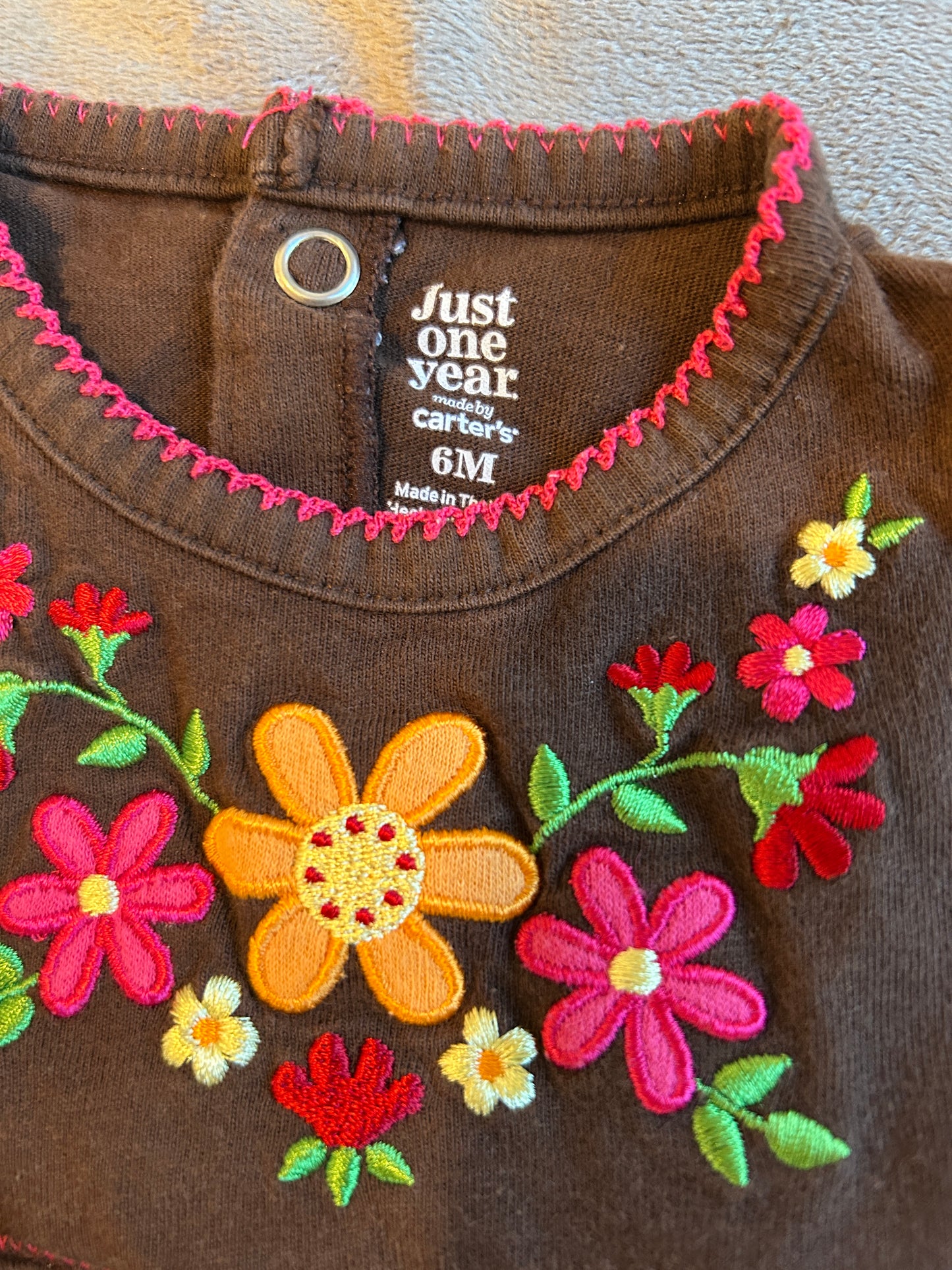 Lot Carter’s Just One Year, Child of Mine, one shirt, one pant, one romper, girl, size 3-6 months, 6 months