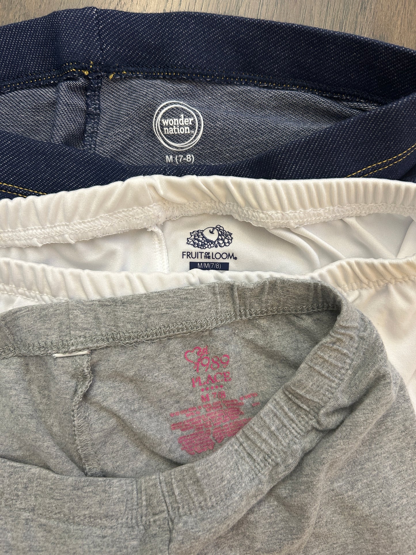 Lot of mixed brands, four pants, one Red Sox t-shirt, girl, size 7-8