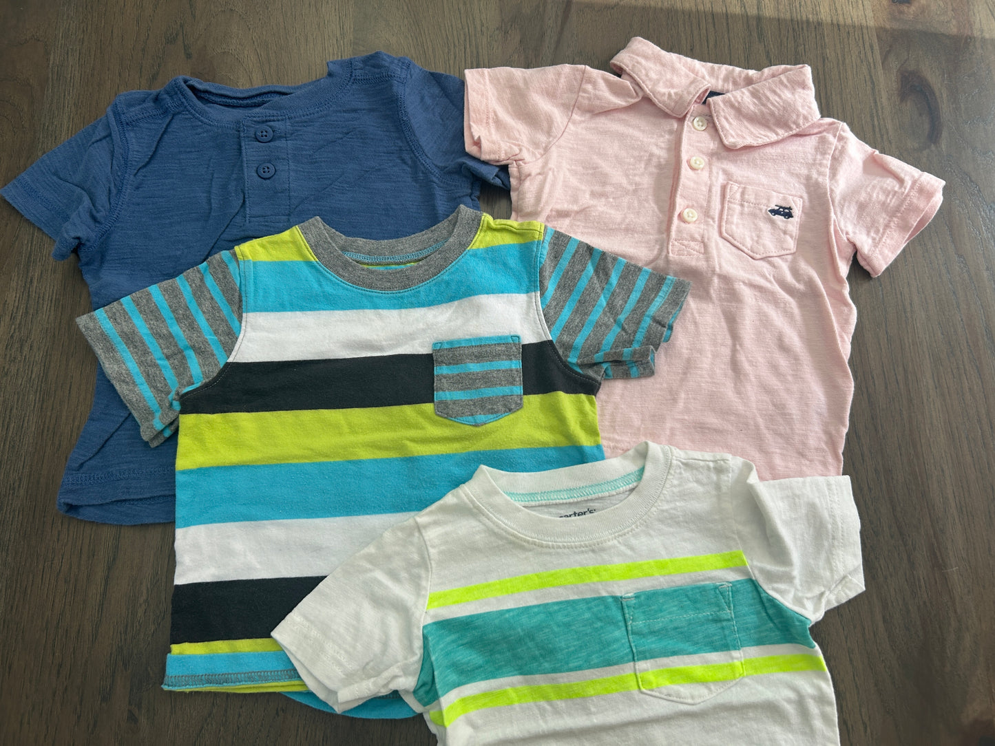 Lot of 5, boys shirts, size 12 months