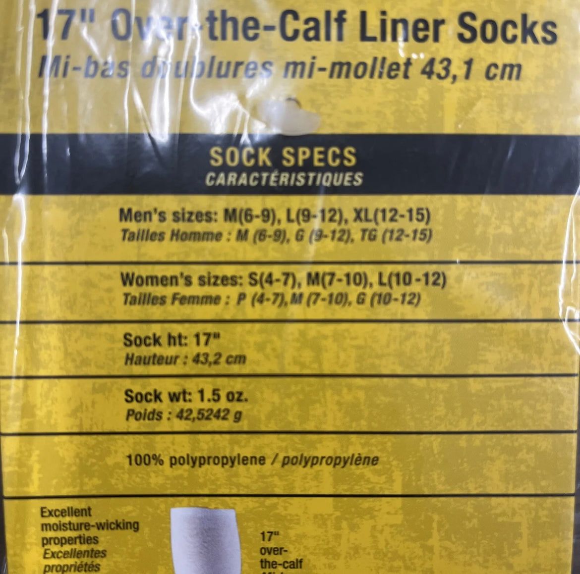 Cabelas Mens 4pair Lightweight Over Calf socks, White, Hiking, Hunting 17” Sz Large