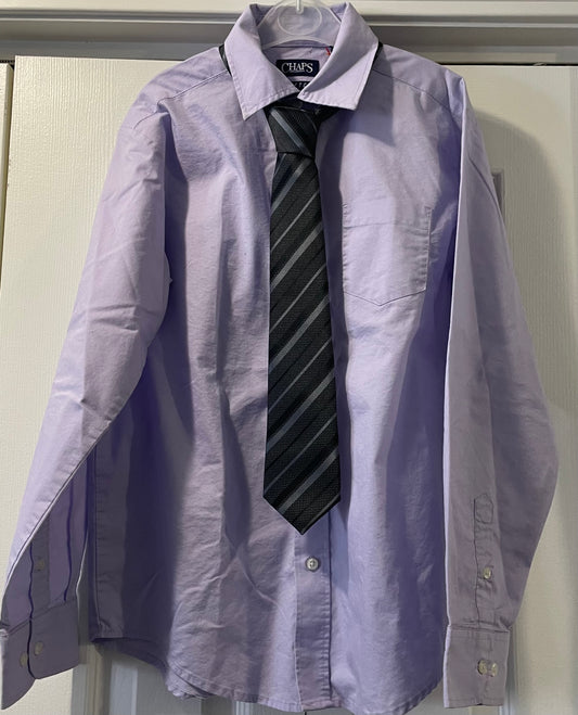 Chaps Dress Shirt, Boys Sz M, Light Purple