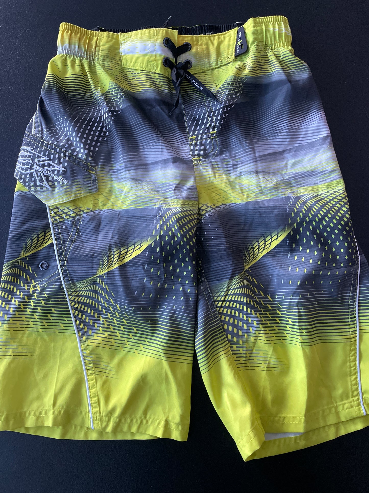 ZeroXposure Swim Trunks, Yellow & Gray