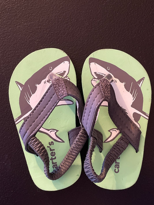 Carters Sandals, Toddler Boys Sz XS, Greey, Sharks
