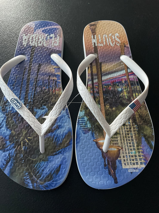 Ilhas Flip Flops, Mens Sz 7, Blue, South FL