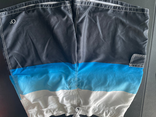 OP Swim Trunks, Mens Sz XL, White/Blue/Black