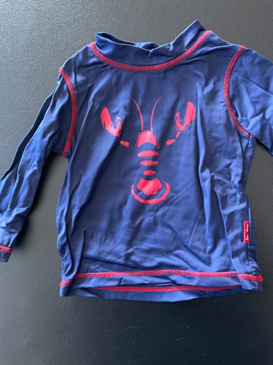 Le Top Rash Guard, Boys Sz 12mo, Navy, Lobster