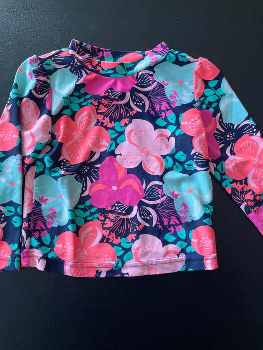 Just One You Rash Guard, Girls Sz 18mo, Neon Floral