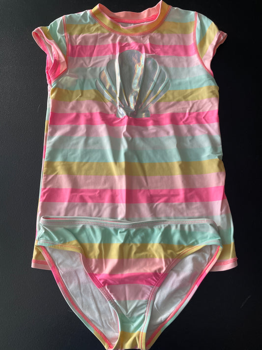 Children’s Place Bathing Suit, Girls Sz L, Multicolored Stripe