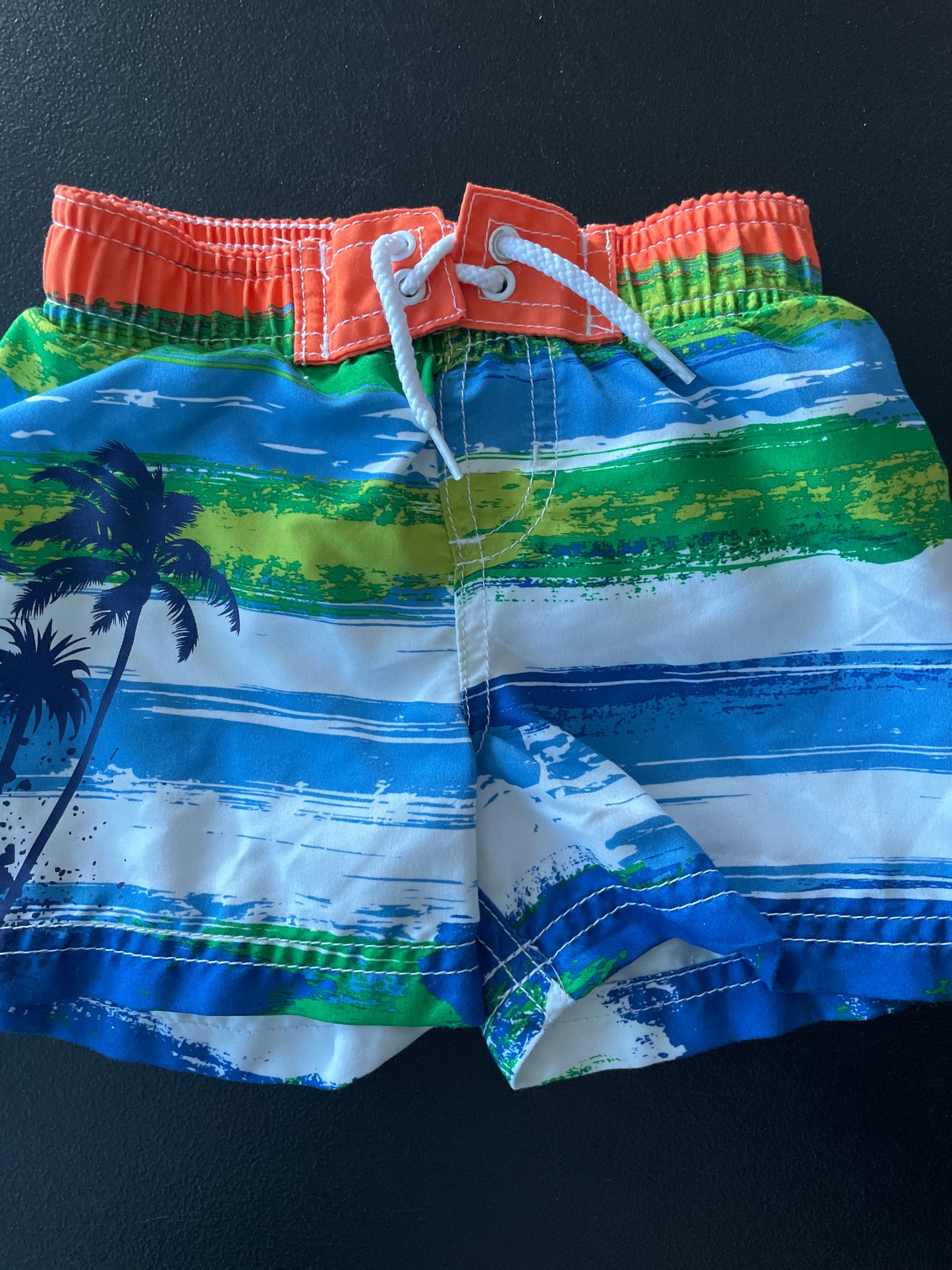 Koala Kids Swim Trunks, Boys Sz 6-9mo, Blue, Striped