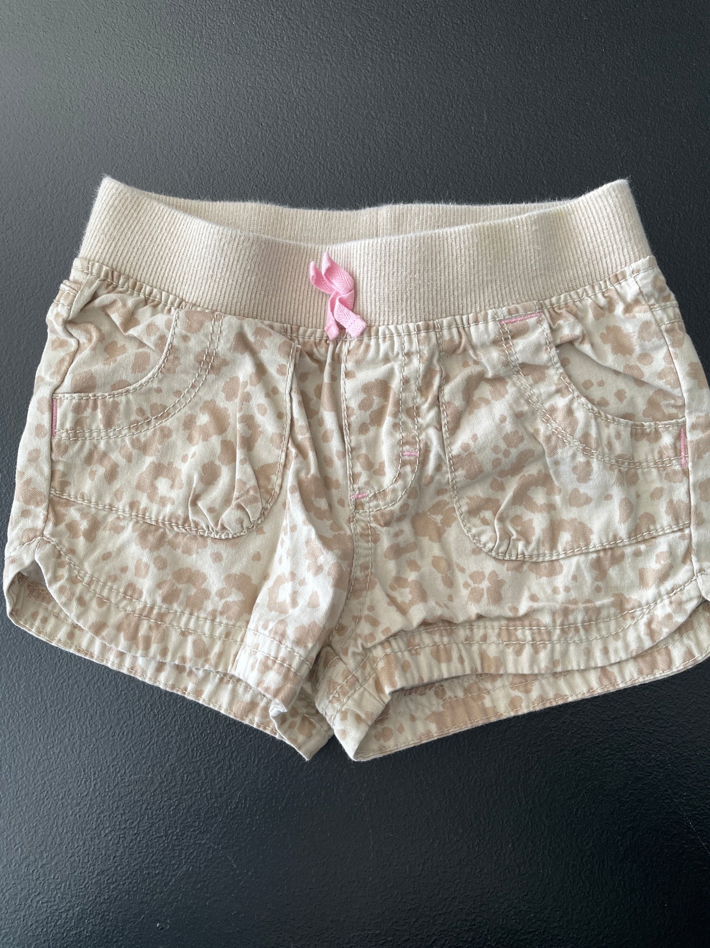 Cherokee Shorts, Girls Sz 2T, Tan, Animal Print