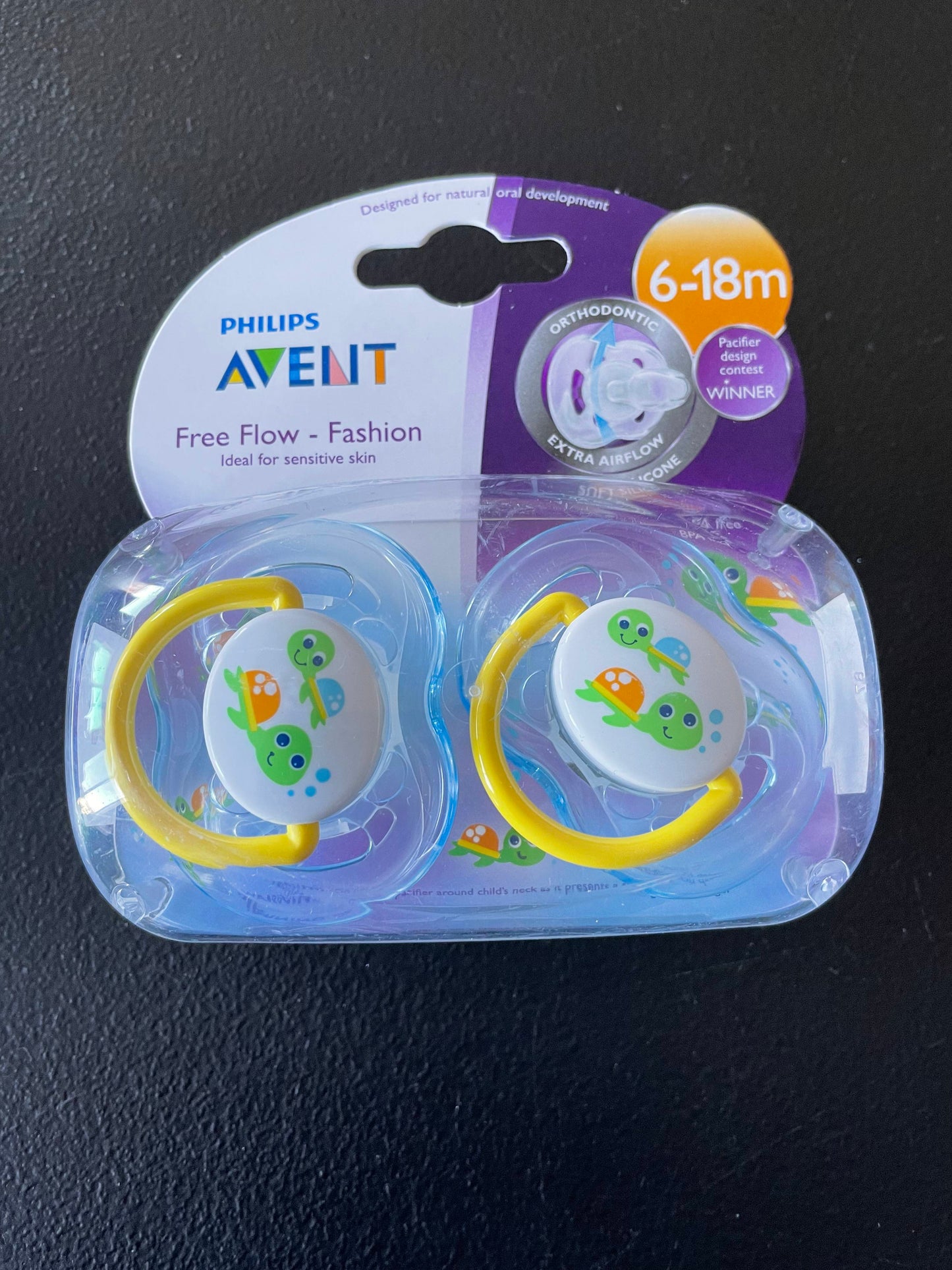 Pacifier 2pk, 6-18M, Turtles