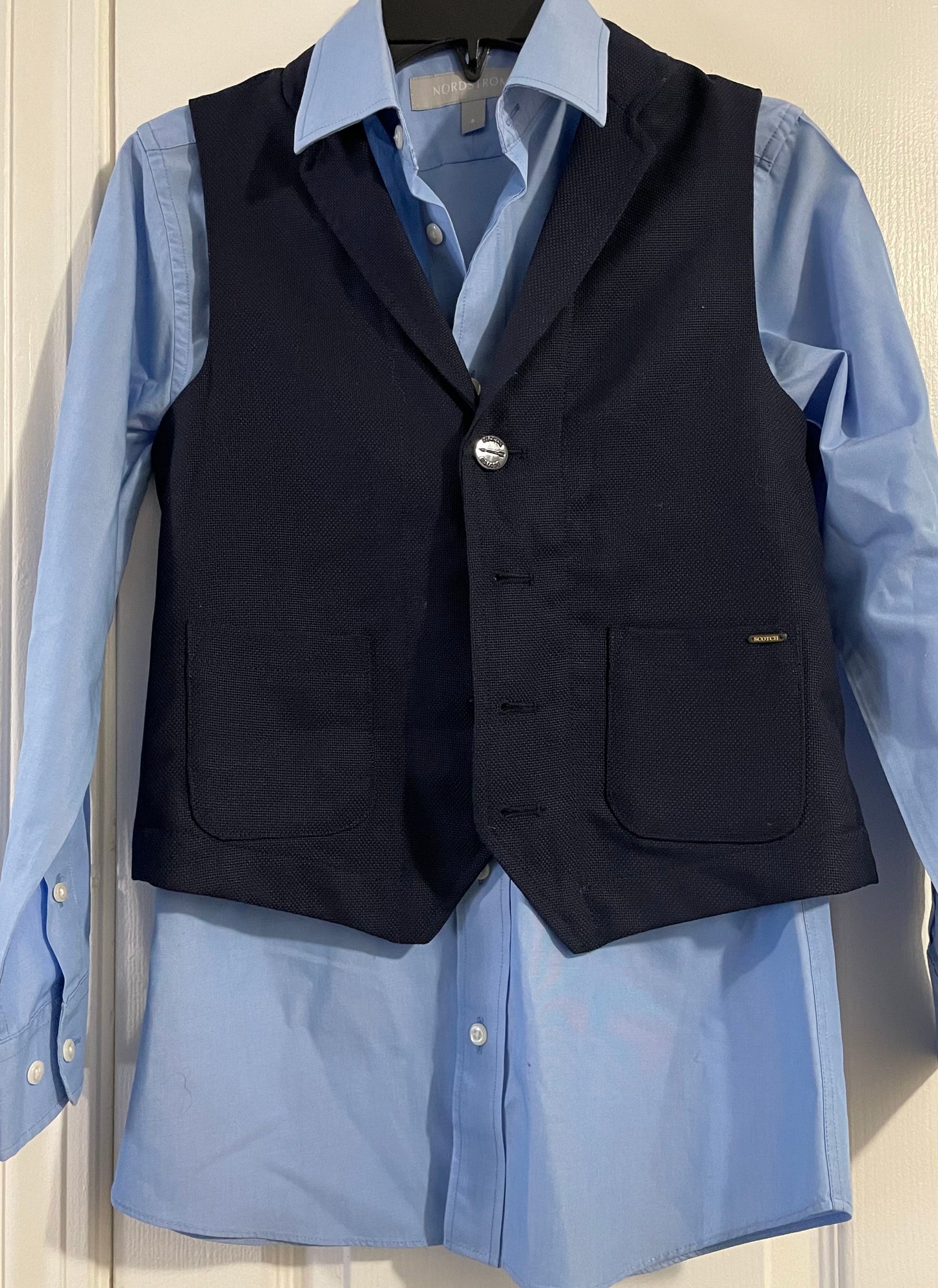 8 Boys Shirt/Vest Combo, Blue & Navy