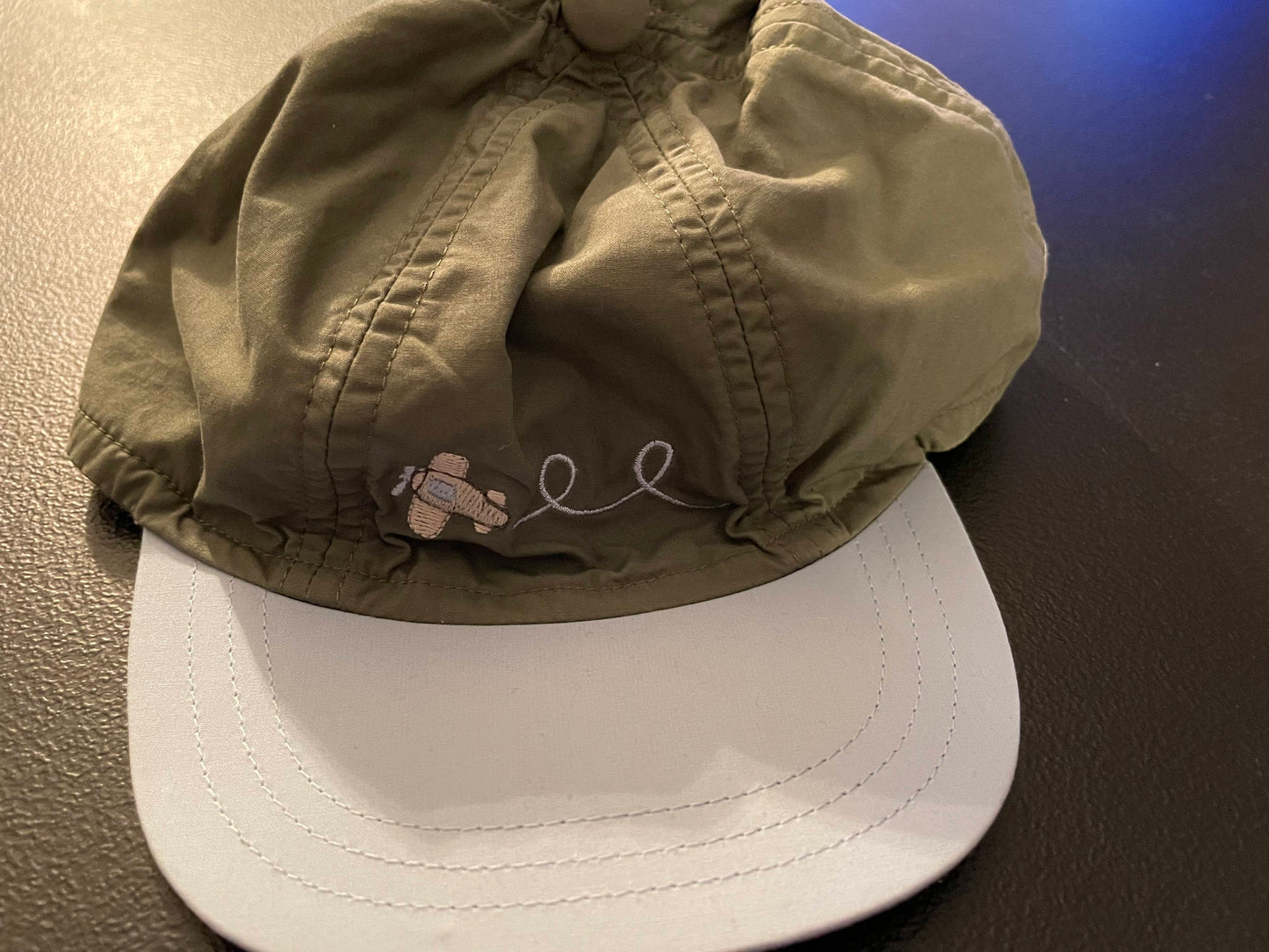 12-24M Boys Hat, Olive Green & Blue, Airplane