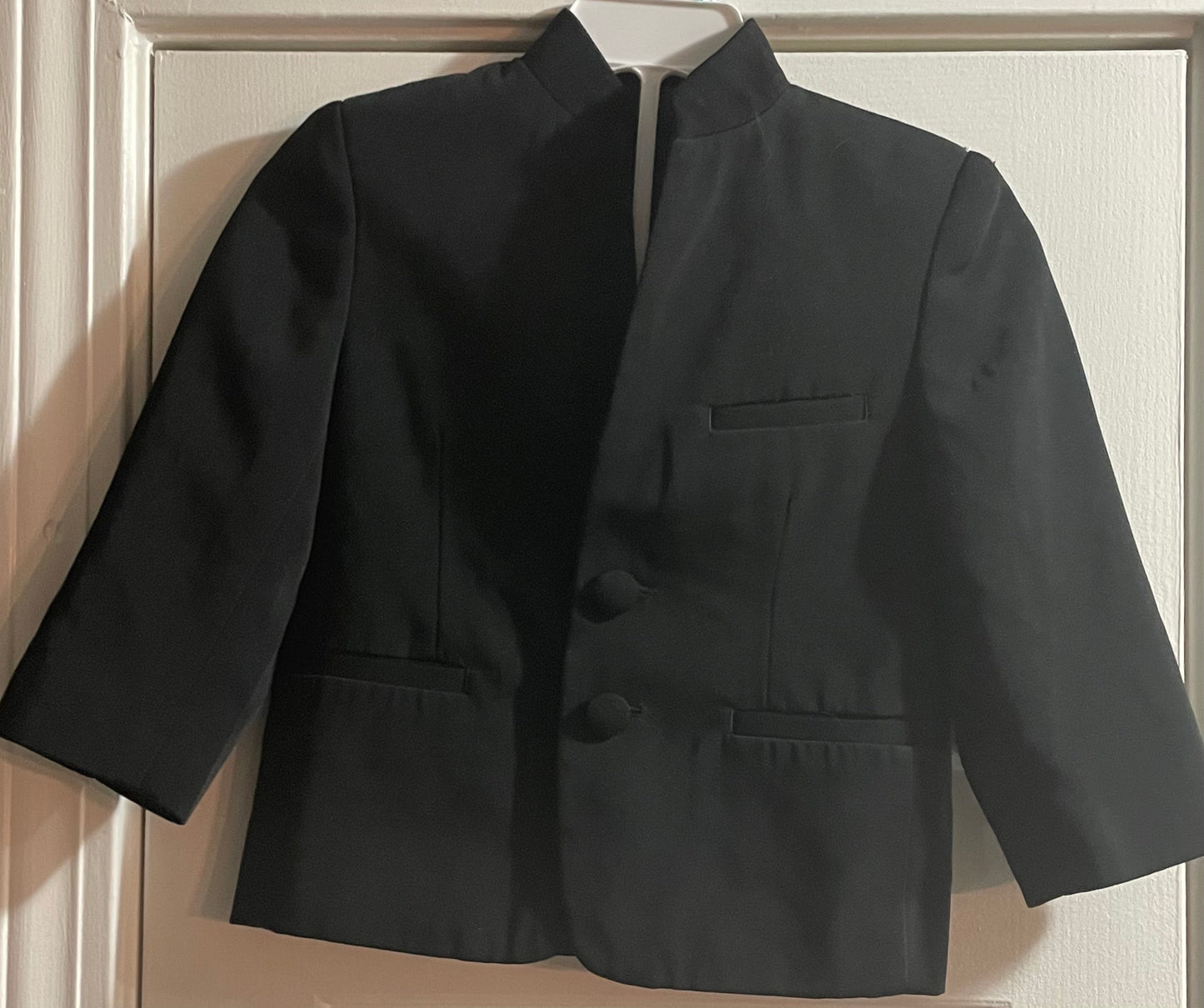 3T Boys Suit Coat, Black Collarless