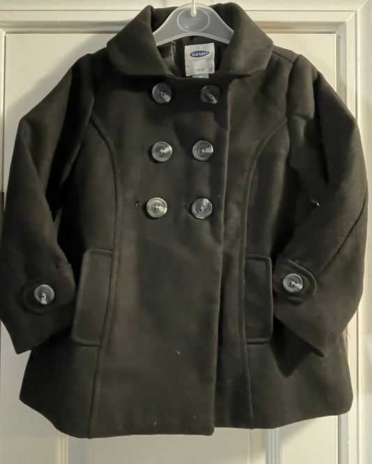 4T Girls Peacoat, Black