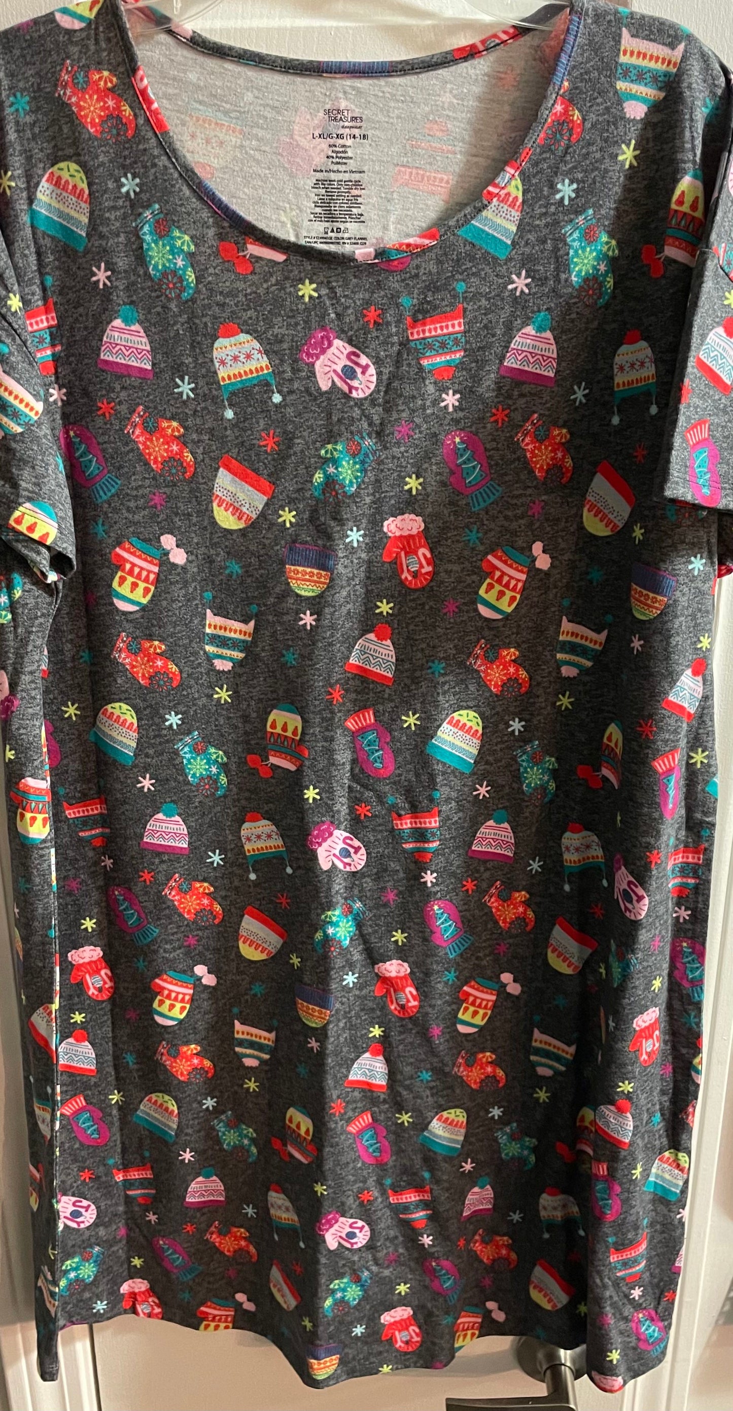 XL Ladies Sleep Shirt, Winter Print