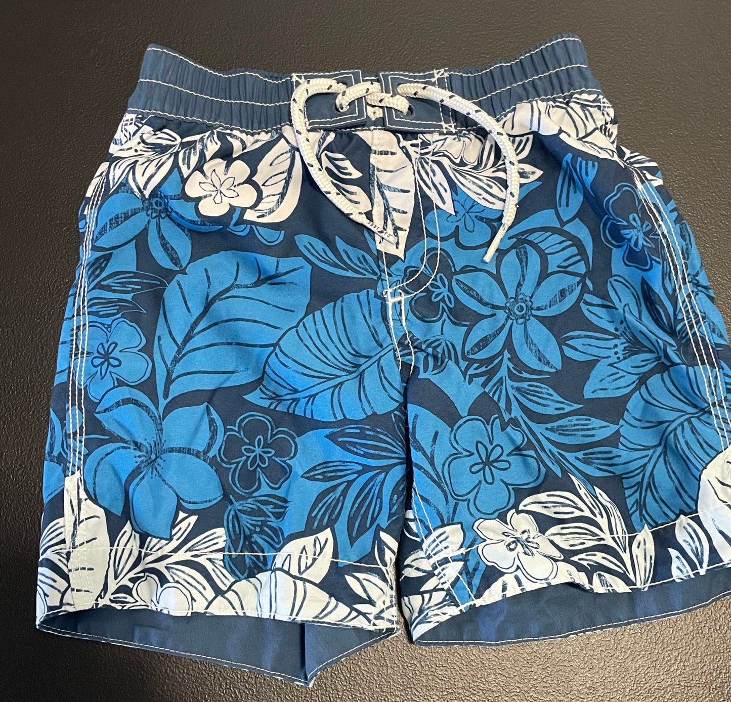 Baby Gap Swim Trunks, Blue Hawaiian Print, 3T Boys