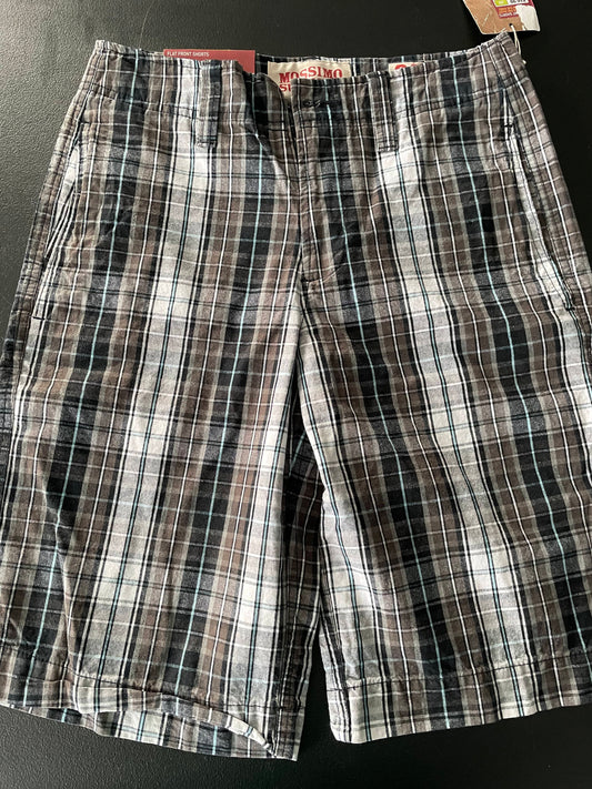 28 Mens Shorts, Gray Plaid