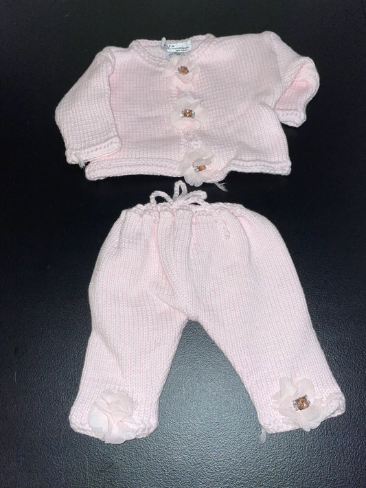 Pink Knit 2pc Set, 0-6M Girls