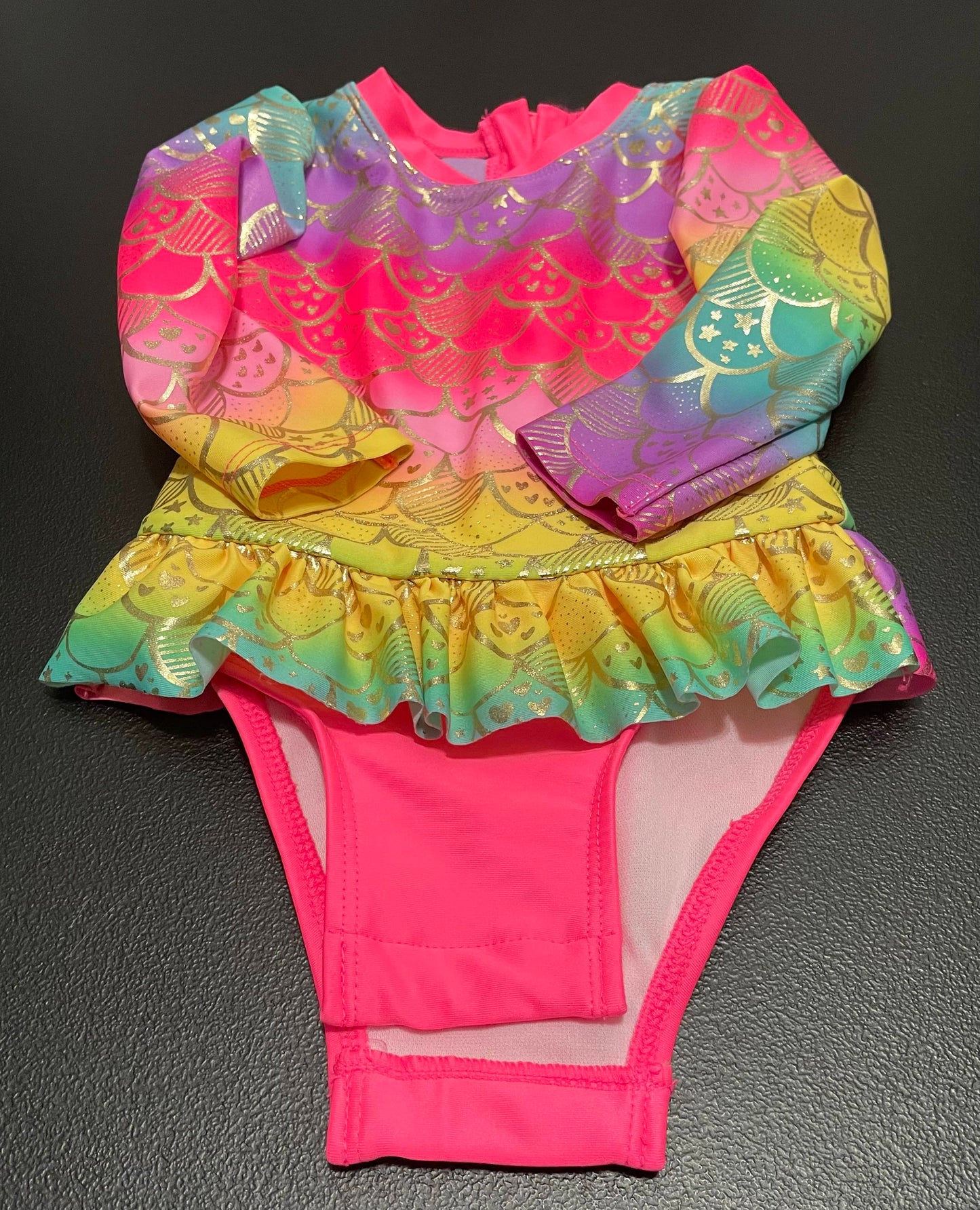 12m Girls Swimsuit, Mermaid Rash Guard