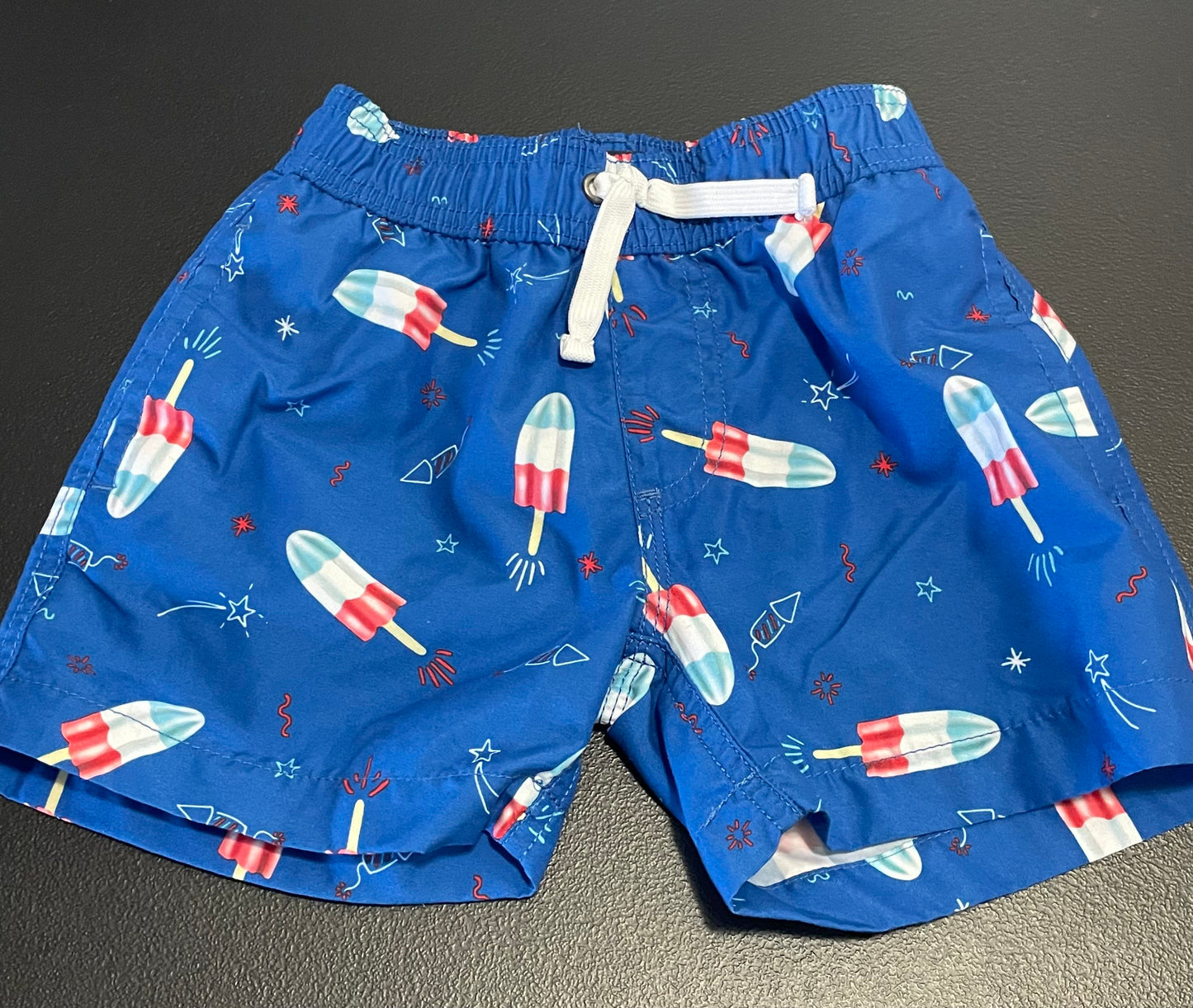 3T Boys Swim Trunks, Blue, Rocket Pops