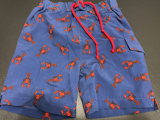 4T Boys Swim Trunks, Dark Blue, Lobster Pattern