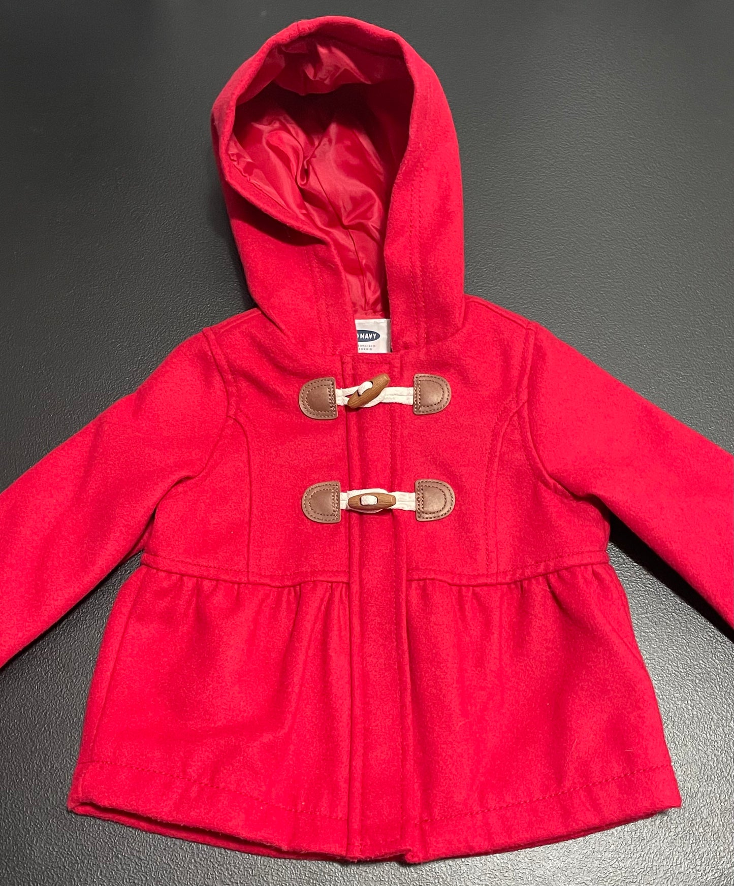 12-18M Girls Peacoat, Red