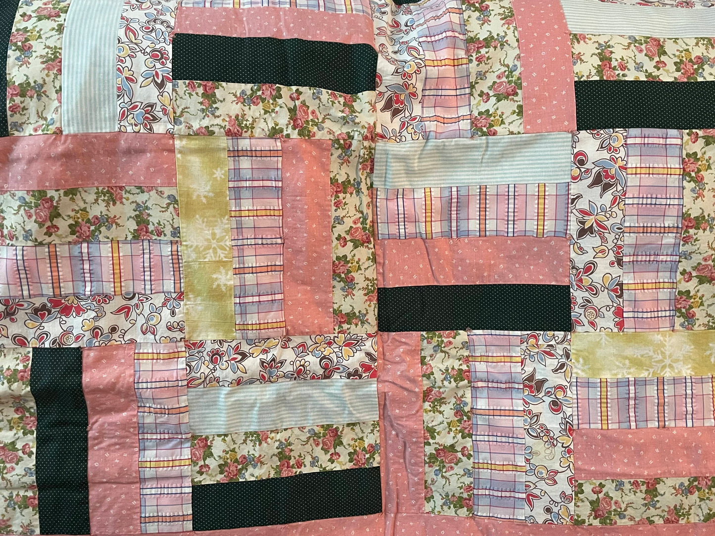 Baby Quilt, 38”x39” Floral/patchwork