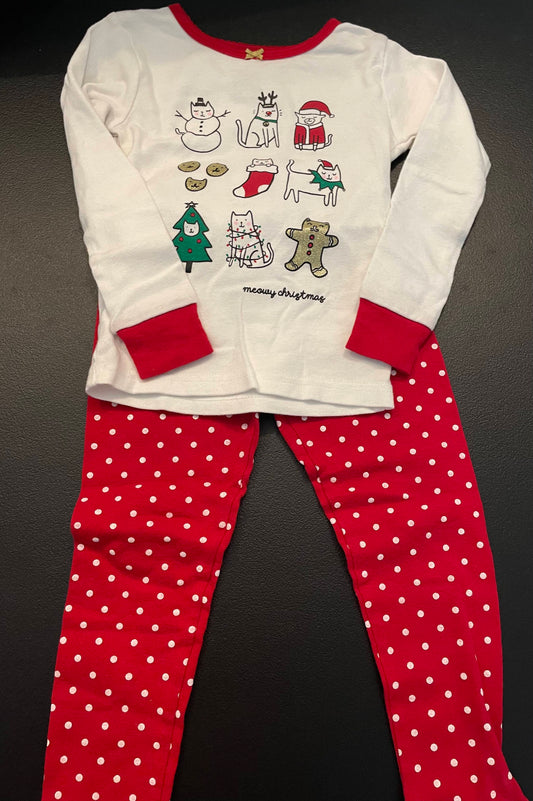 Carters, size 4 Girls,Pajama 2pc Set, Meowy Christmas