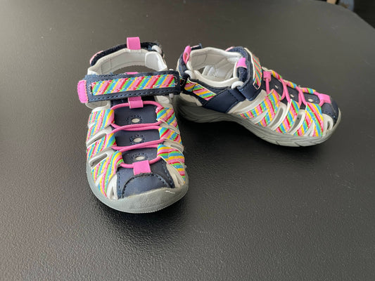 8 Toddler Girls Sandals, Multicolored