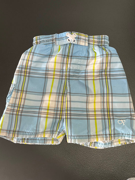 24m Boys Swim Trunks, Blue Plaid