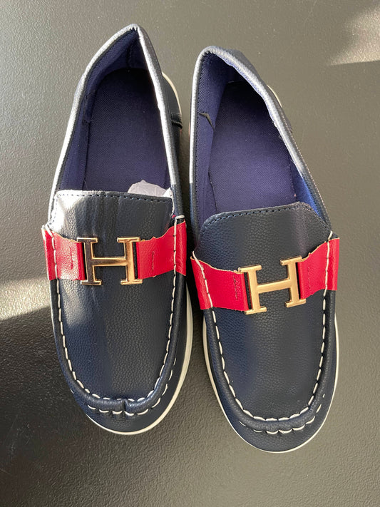 6 Womens Loafers, Navy & Red