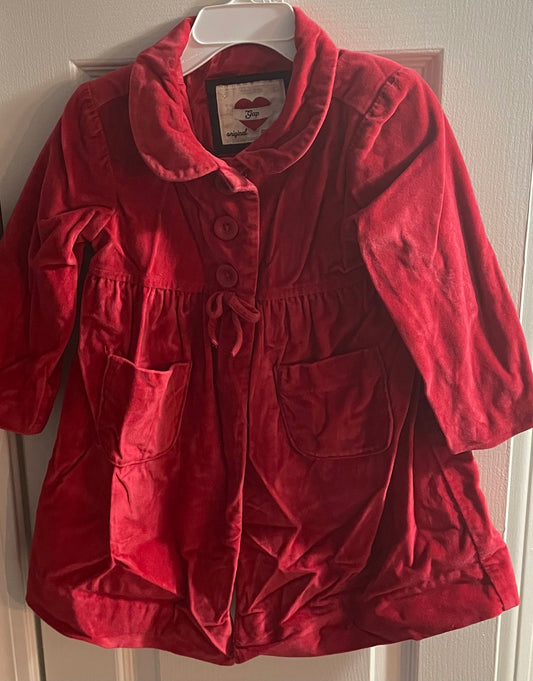 2 Girls Dress Coat, Red Velvet