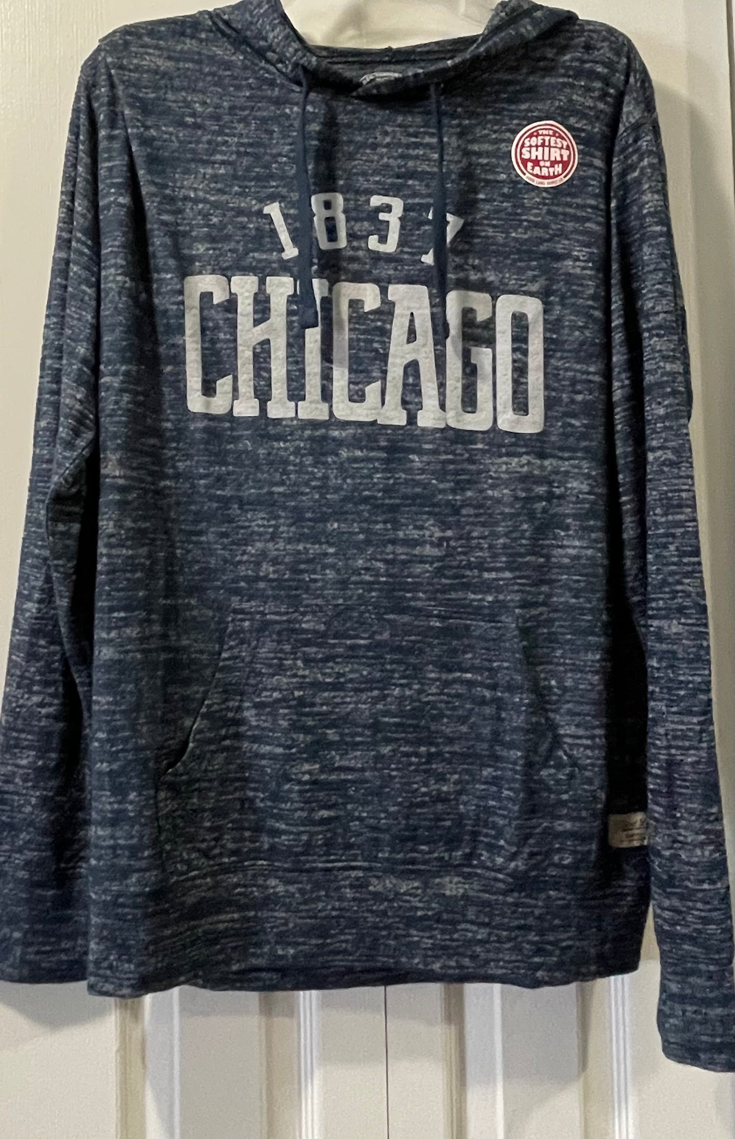 M Womens Hoodie, Navy, Chicago