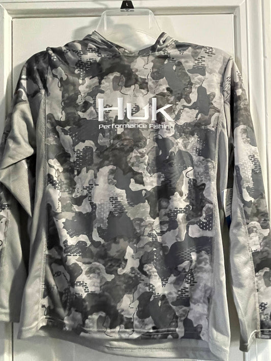 L Youth Hoodie, Grey Camo