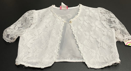 12 Girls Shrug, White Lace