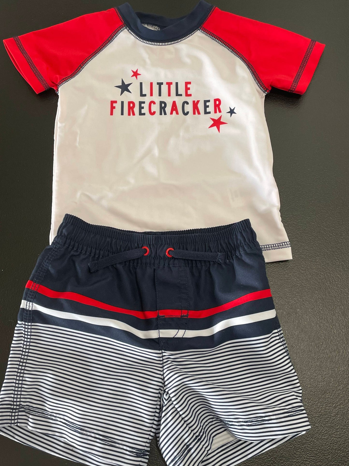 12m Boys 2pc Swim Set, Little Firecracker