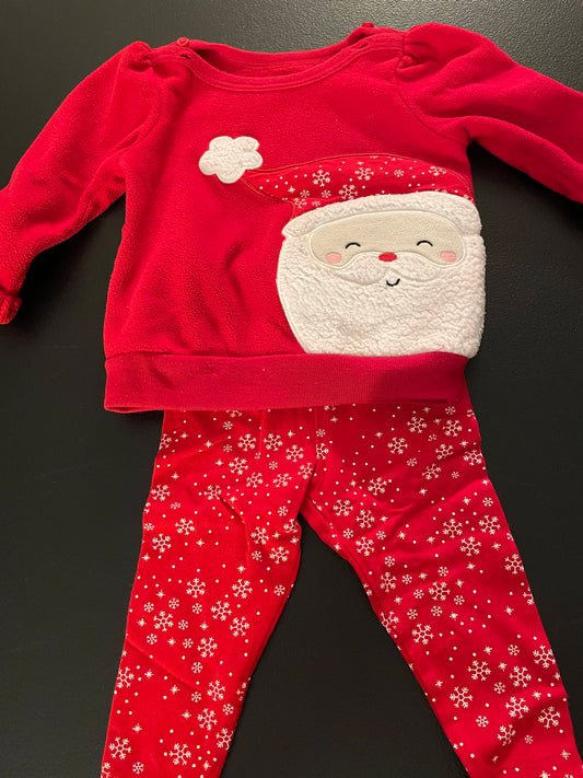 9m Girls 2pc Outfit, Santa & Snowflakes