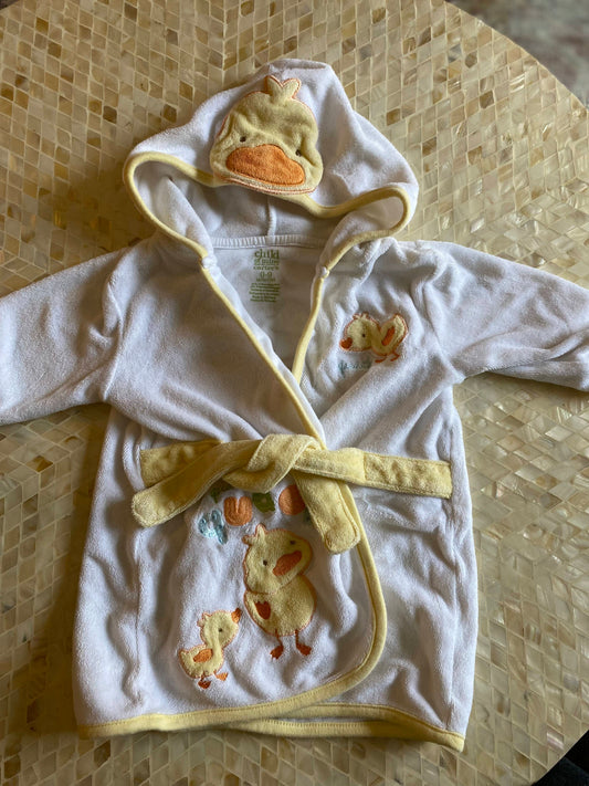 Unisex Ducky Infant Hooded Robe, 0-9 Month