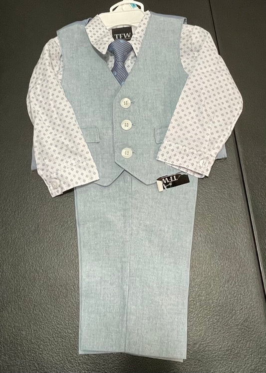 6-9M Boys 4pc Outfit, Blue