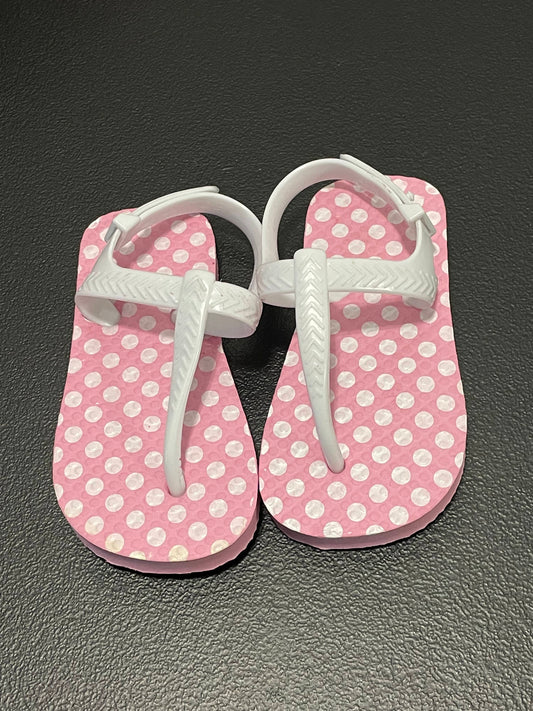 5/6 Toddler Girls Sandals, Pink & White
